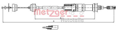 въжен механизъм, задействане на съединителя METZGER AUTOTEILE 11.3923