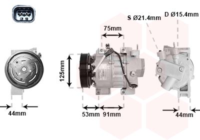 Компрессор, кондиционер VAN WEZEL 1300K335 для NISSAN X-TRAIL