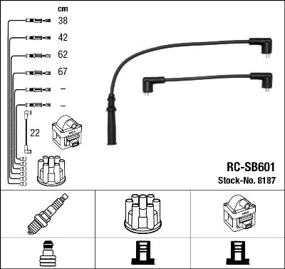 Комплект проводов зажигания NGK 8187 для SAAB 99