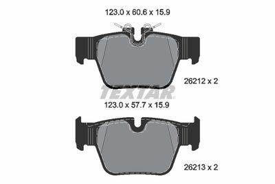 Комплект тормозных колодок, дисковый тормоз TEXTAR 2621201 для BMW X2