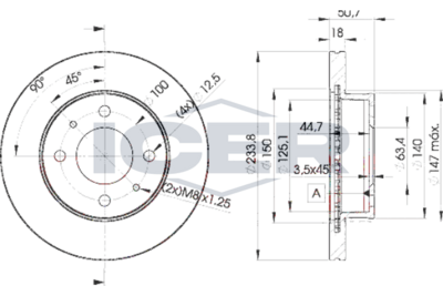 спирачен диск ICER 78BD0550-2