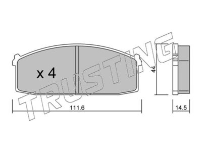 TRUSTING 254.0 Тормозные колодки и сигнализаторы  для NISSAN LAUREL (Ниссан Лаурел)