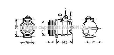 AVA QUALITY COOLING MSAK567 Компрессор кондиционера  для MERCEDES-BENZ E-CLASS T-Model (S211) E 200 Kompressor (211.241)