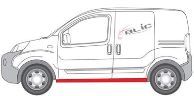 Dorpel aan autozijde Links/Rechts (reparatie, onderste deel, lengte 165cm) past: CITROEN NEMO  FIAT FIORINO / QUBO  PEUGEOT BIPPER 11.07-04.16