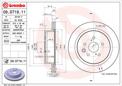 Bromsskiva BREMBO 09.D719.11