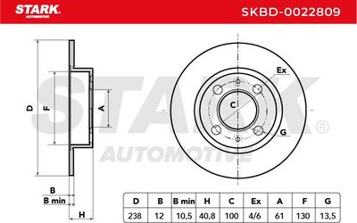 спирачен диск STARK SKBD-0022809