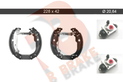 Комплект тормозных колодок R BRAKE 79RBKT0069 для PEUGEOT 207