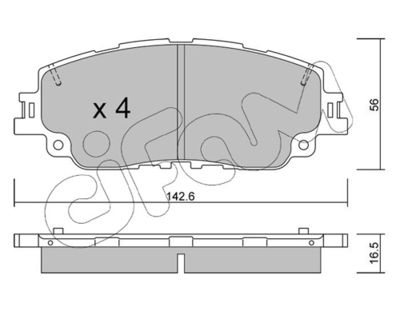 Brake Pad Set, disc brake 822-1227-0
