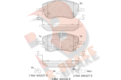 Комплект тормозных колодок, дисковый тормоз R BRAKE RB2427 для FIAT TIPO