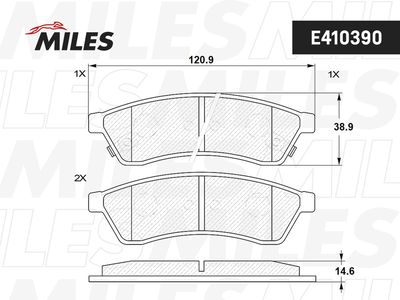 Комплект тормозных колодок, дисковый тормоз MILES E410390 для CHEVROLET EPICA