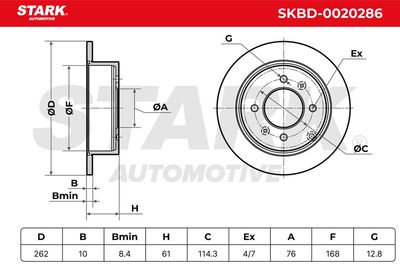 спирачен диск STARK SKBD-0020286