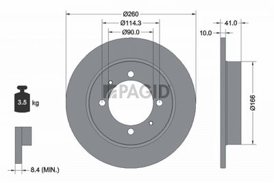 Tarcza hamulcowa PAGID 54024NC