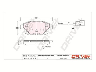 Комплект тормозных колодок, дисковый тормоз Dr!ve+ DP1010.10.0903 для BYD e6
