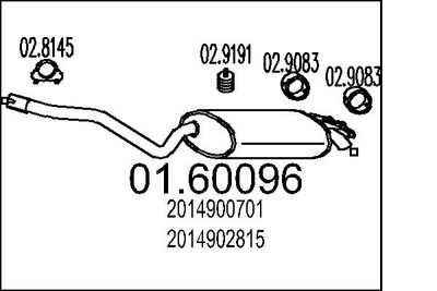 MTS 01.60096 Глушитель выхлопных газов  для MERCEDES-BENZ 190 (W201) E 2.3 (201.028)