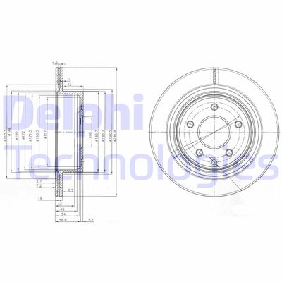 Bromsskiva DELPHI BG3765C