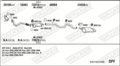 Изпускателна система WALKER SAH18254BB