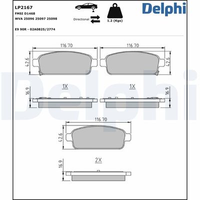 Brake Pad Set, disc brake LP2167