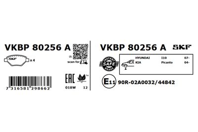 Brake Pad Set, disc brake VKBP 80256 A