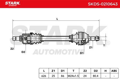 полуоска STARK SKDS-0210643
