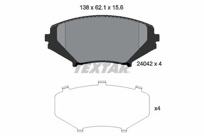 Комплект тормозных колодок, дисковый тормоз TEXTAR 2404201 для MAZDA RX-8