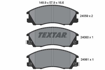 Комплект тормозных колодок, дисковый тормоз TEXTAR 2405901 для HYUNDAI TERRACAN