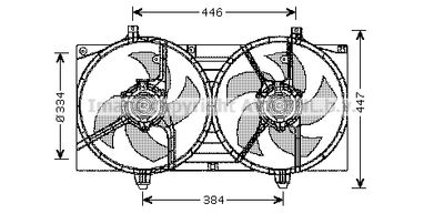 Вентилятор, охлаждение двигателя AVA QUALITY COOLING DN7528 для NISSAN ALMERA