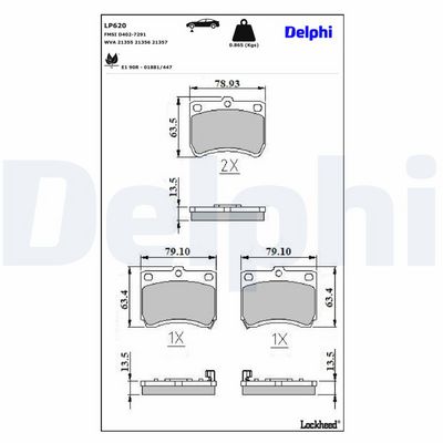 BREMSBELAGSATZ SCHEIBENBREMSE