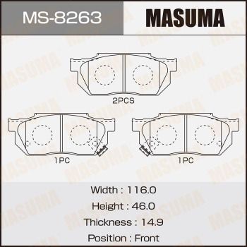 Комплект тормозных колодок MASUMA MS-8263 для HONDA LOGO
