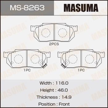 Комплект тормозных колодок MASUMA MS-8263 для HONDA INSIGHT
