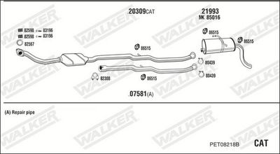 ABGASANLAGE WALKER PET08218B