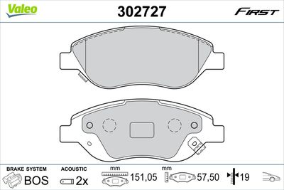 Brake Pad Set, disc brake 302727