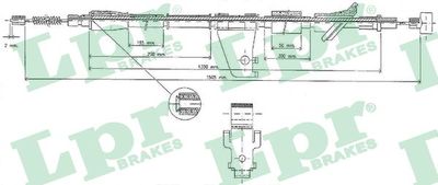Тросик, cтояночный тормоз LPR C0527B для OPEL AGILA