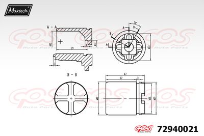 Поршень, корпус скобы тормоза MAXTECH 72940021 для HONDA S2000