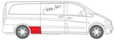 Fender reparatieset Achter Rechts (Voor, lang model) past: MERCEDES VITO / VIANO W639 09.03-10.10