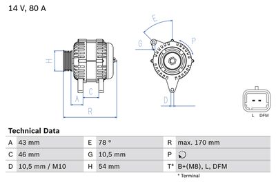 GENERATOR / ALTERNATOR BOSCH 0986049410