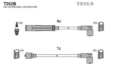 Комплект проводов зажигания TESLA T262B для NISSAN SILVIA