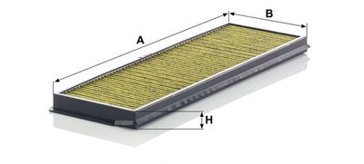 Cabinefilter antibacterieel, met actieve kool, met polifenol, schimmeldodend past: SCANIA G I, P I, R I, R II 01.03-