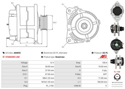 GENERATOR / ALTERNATOR AS-PL A6683S 4