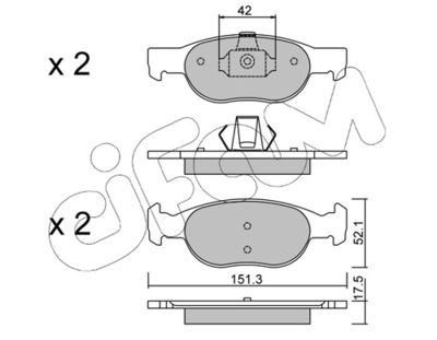 Комплект тормозных колодок, дисковый тормоз 822-079-1