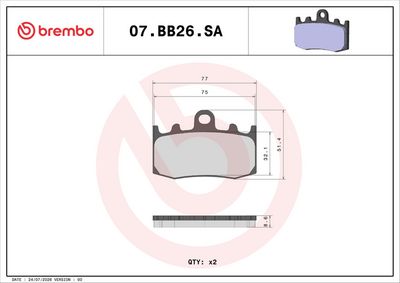Bremseklodser BREMBO 07BB26SA
