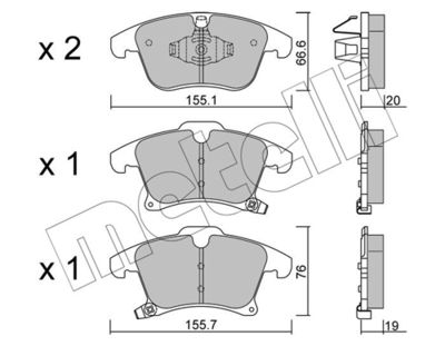 Комплект тормозных колодок, дисковый тормоз 22-1039-0