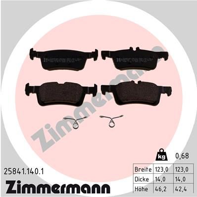 ZIMMERMANN Bremsbelagsatz, Scheibenbremse (25841.140.1)