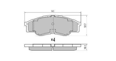 FREMAX FBP-0014 Тормозные колодки и сигнализаторы для TOYOTA HILUX VII Пикап (_N1_, _N2_, _N3_) 2.5 D-4D (KUN15_, KDN1_)