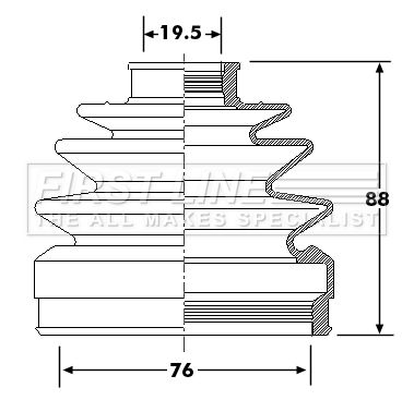 Bellow, drive shaft FIRST LINE FCB6294