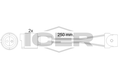 предупредителен контактен сензор, износване на накладките ICER 610091 E C