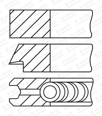 Комплект поршневых колец GOETZE ENGINE 08-442900-10 для OPEL CROSSLAND
