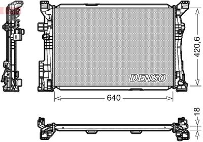 Радиатор, охлаждение двигателя DENSO DRM17096 для MERCEDES-BENZ B-CLASS