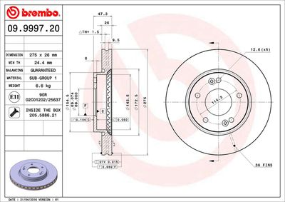 Brake Disc 09.9997.20