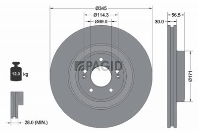 спирачен диск PAGID 56148NHC