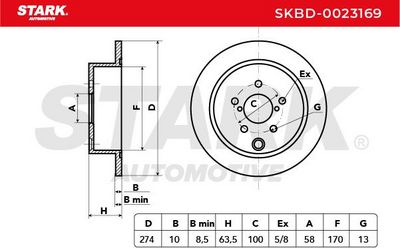 спирачен диск STARK SKBD-0023169